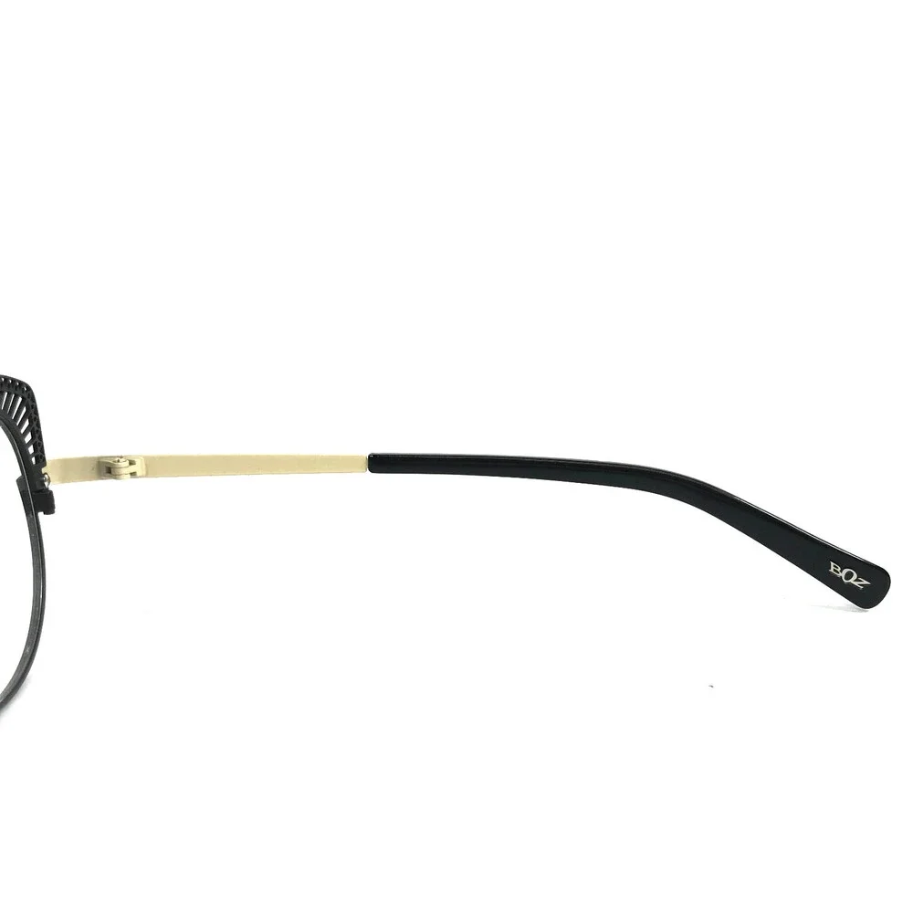 BOZ Eyeglasses Frames ICACOS 0010 Shiny Black Satin Ivory Cat Eye 48-19-140